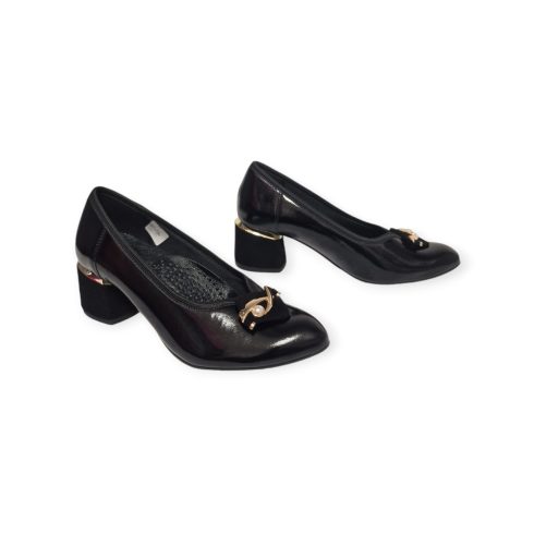 Monna Lisa lakk fekete női cipő - L39
