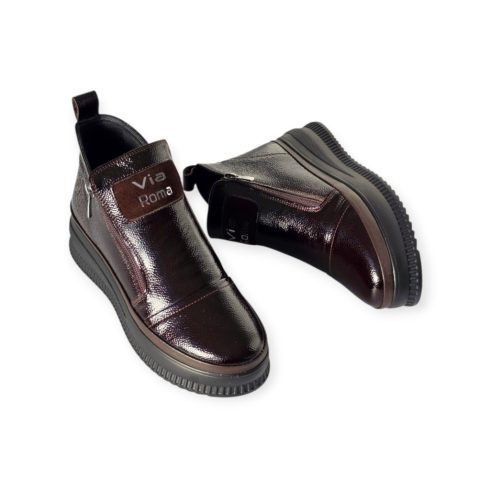 Via Roma barna lakk bokacsizma - 151 114 
