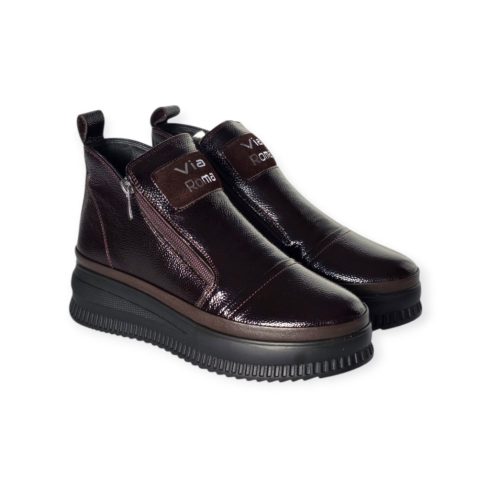 Via Roma barna lakk bokacsizma - 151 114 