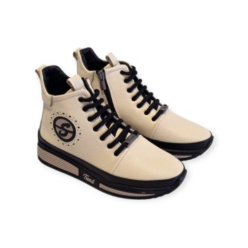 Via Roma bézs bokacsizma - 216 KS