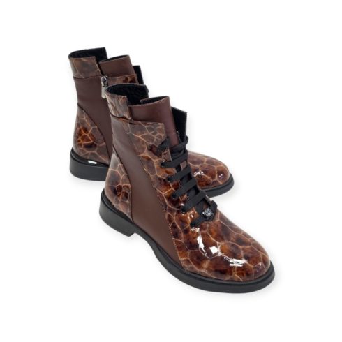 Via Roma barna lakk bakancs - 264 1773