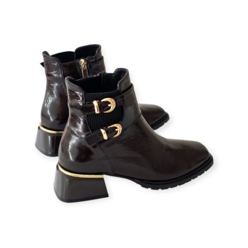 Via Roma barna lakk bokacsizma - 306 210